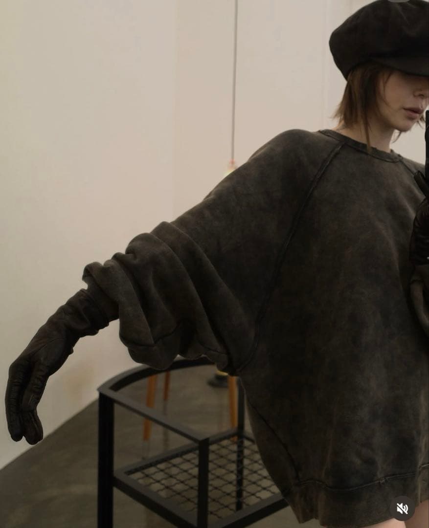 新品未使用lon ロンTWO SIDE SWEATSHIRT#04カーキブラウン