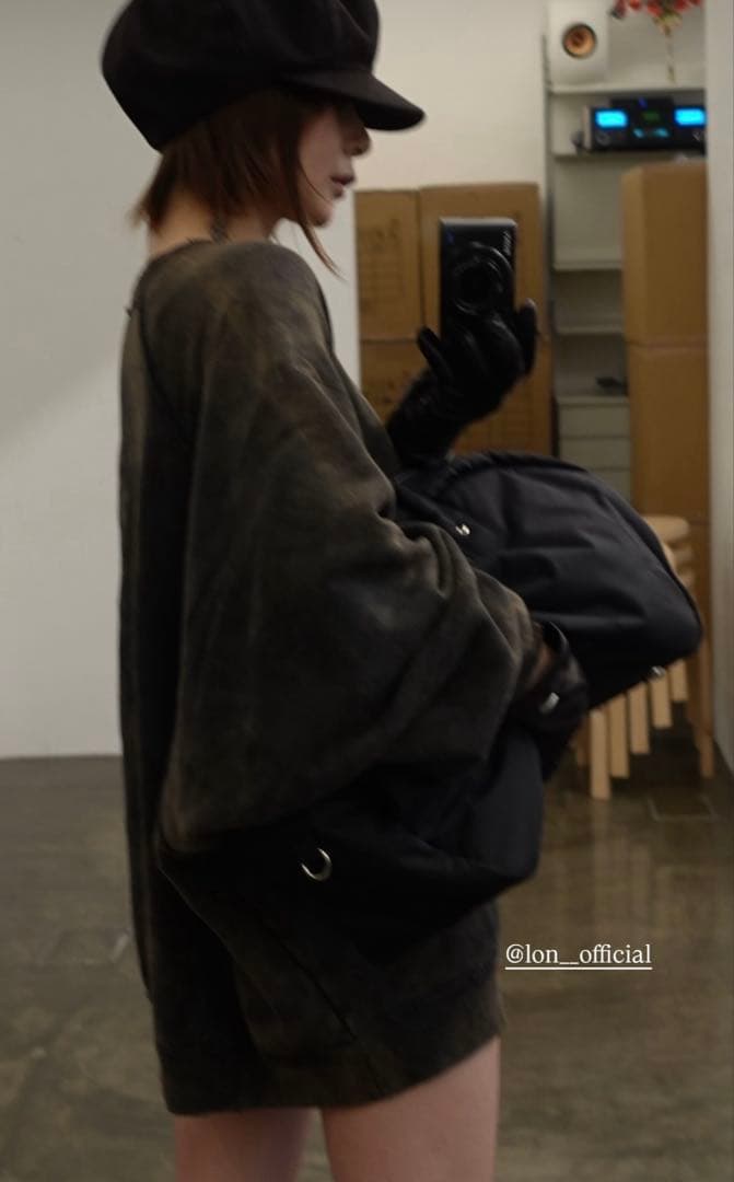 新品未使用lon ロンTWO SIDE SWEATSHIRT#04カーキブラウン