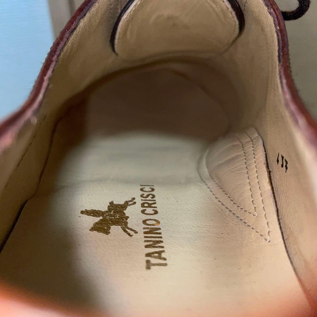 希少イタリア製【タニノクリスチー】ウィングチップグレインレザーシューズ美品シボ革