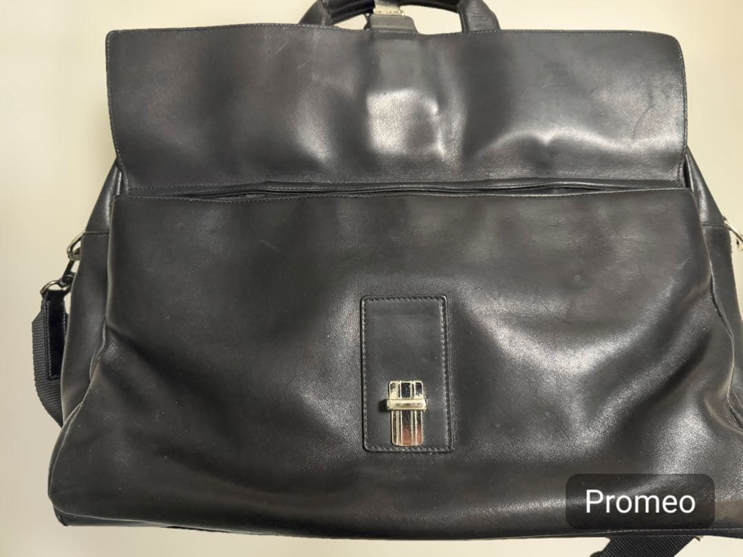 COACH コーチ 本革 レザービジネスバッグ ボストン 黒