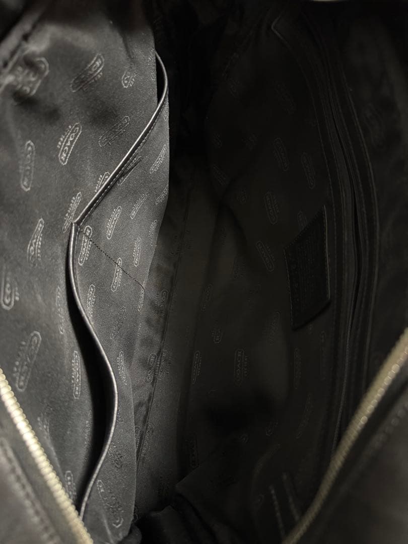 COACH コーチ 本革 レザービジネスバッグ ボストン 黒