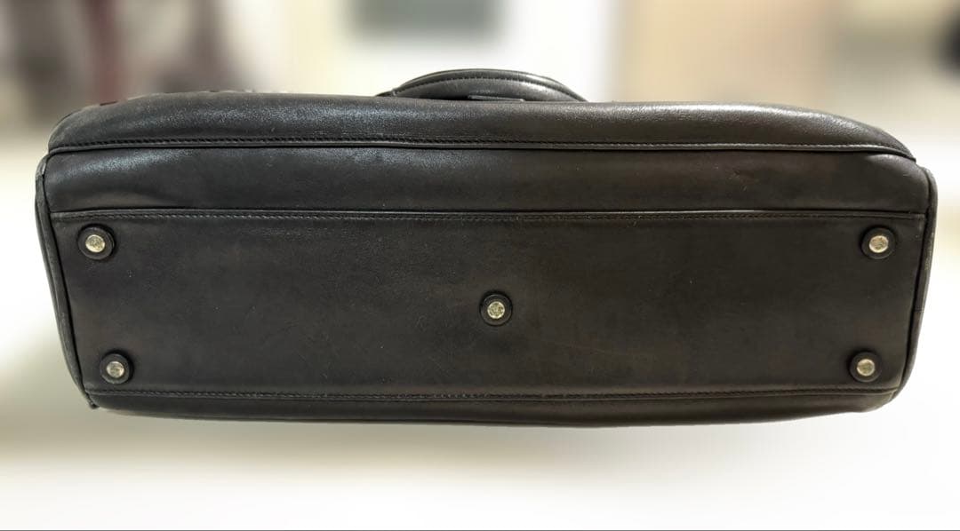 COACH コーチ 本革 レザービジネスバッグ ボストン 黒