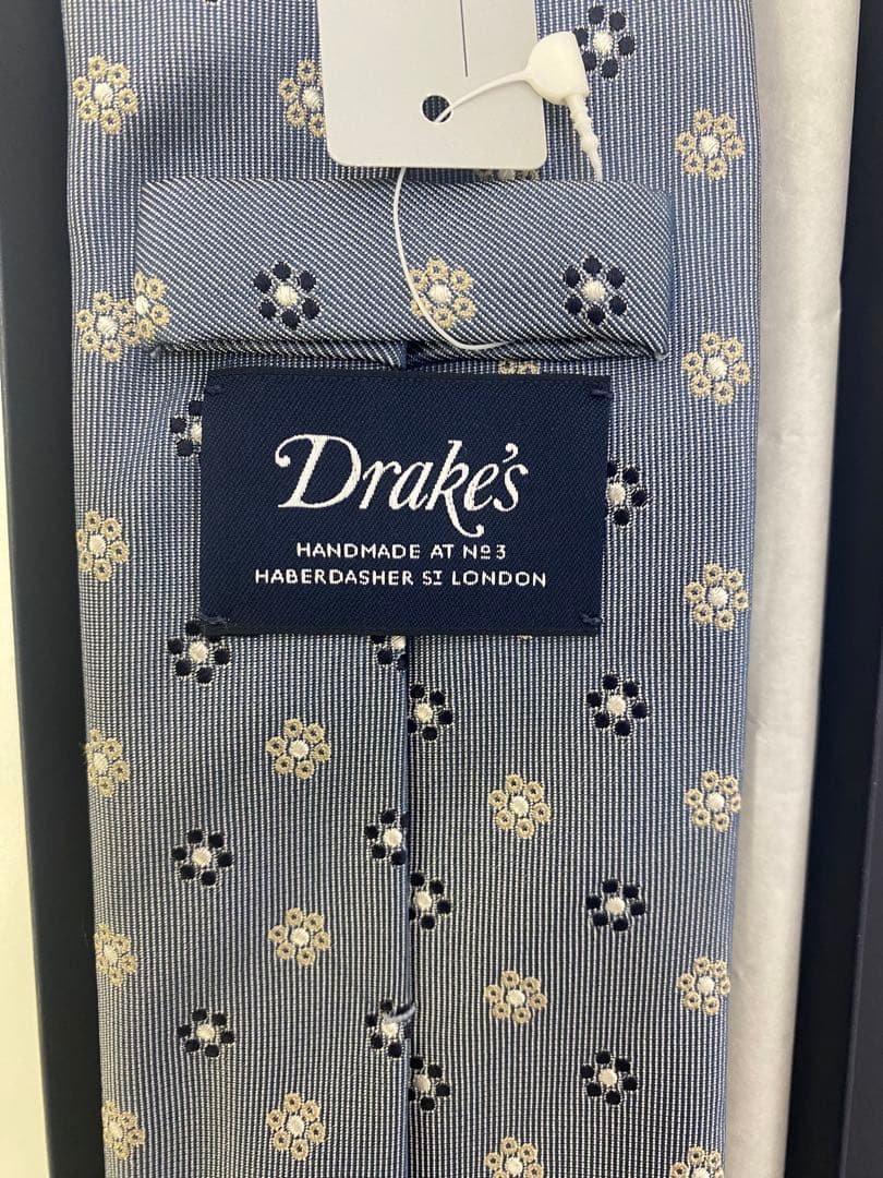 ドレイクス DRAKES 花柄 シルクネクタイ 伊勢丹