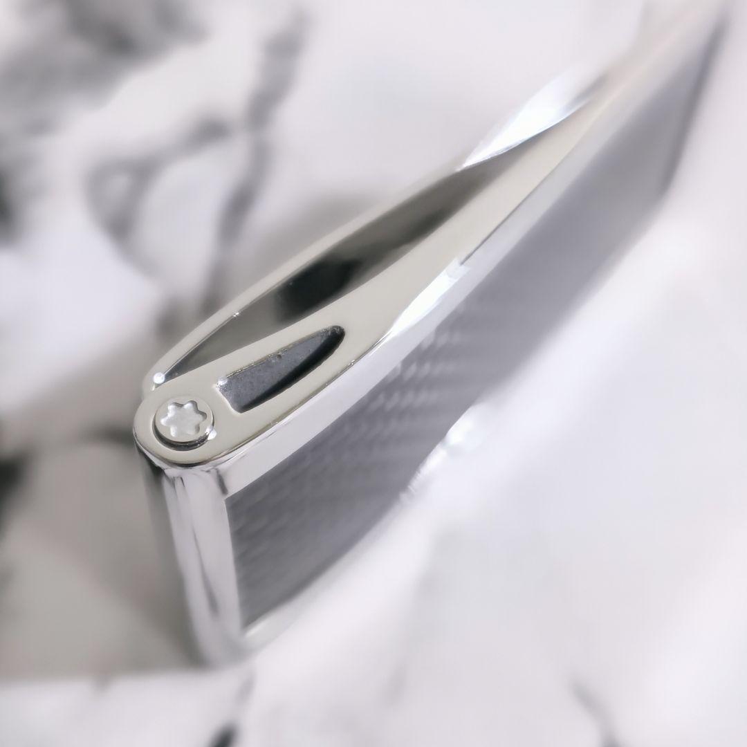 モンブランMONTBLANCステンレスカーボンマネークリップ財布サイフウォレット