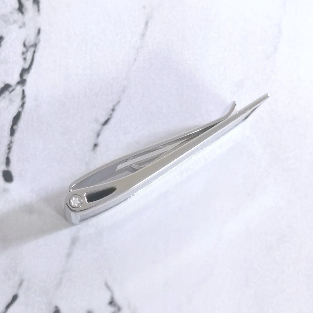 モンブランMONTBLANCステンレスカーボンマネークリップ財布サイフウォレット