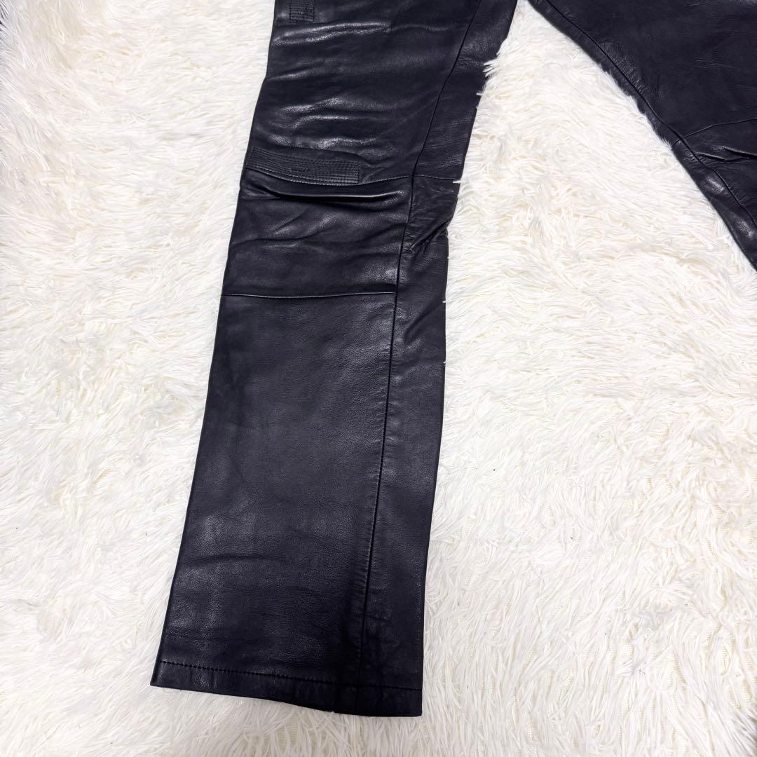 ✨希少✨ アニエスベー フランス製 羊革 リアルレザーパンツ 黒 36 メンズ