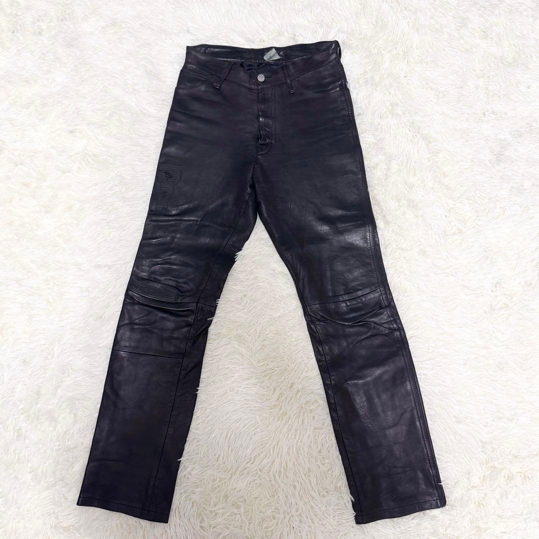 ✨希少✨ アニエスベー フランス製 羊革 リアルレザーパンツ 黒 36 メンズ