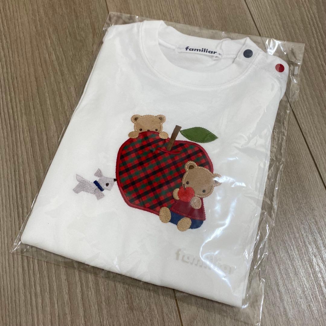 familiar ファミリア りんご ロンT シャツ 長袖カットソー 90