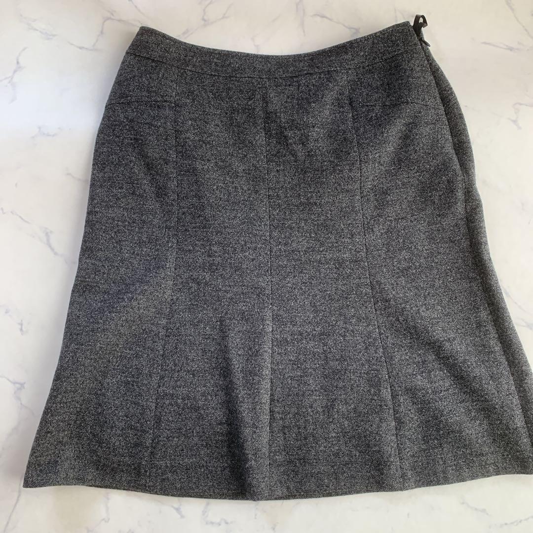 【みぅみぅ】美品✨　23区　グレー スカートスーツ 44 毛100%
