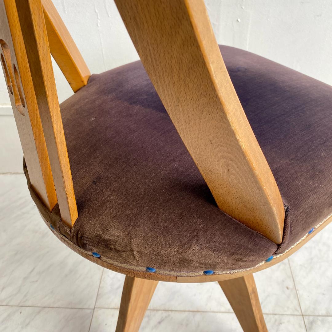 昭和レトロ 回転椅子 木製 ドクターチェア 古家具 アンティーク 和モダン