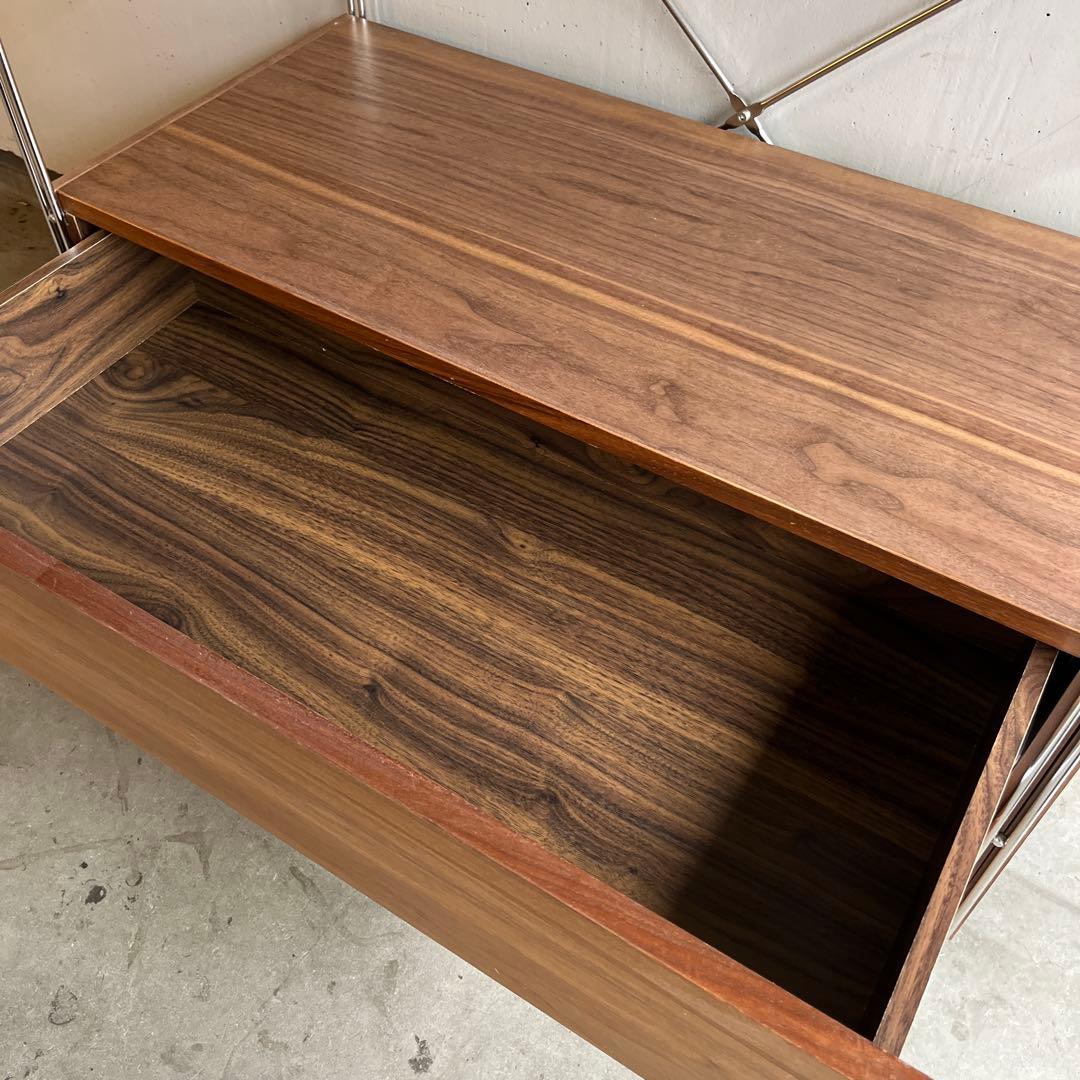 美品★無印 ステンレスユニットシェルフ・ウォールナット材・ワードローブセット