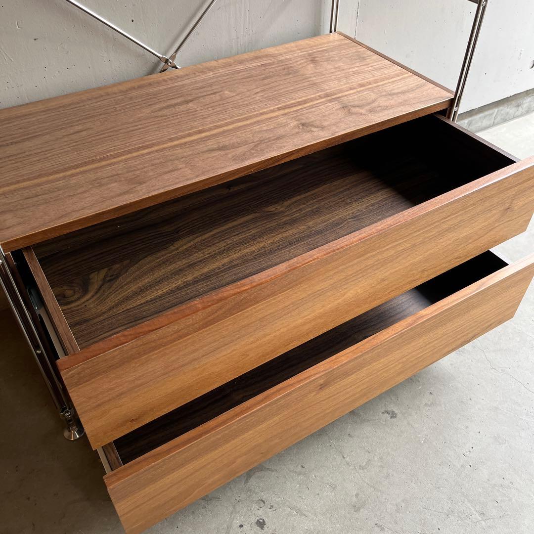 美品★無印 ステンレスユニットシェルフ・ウォールナット材・ワードローブセット