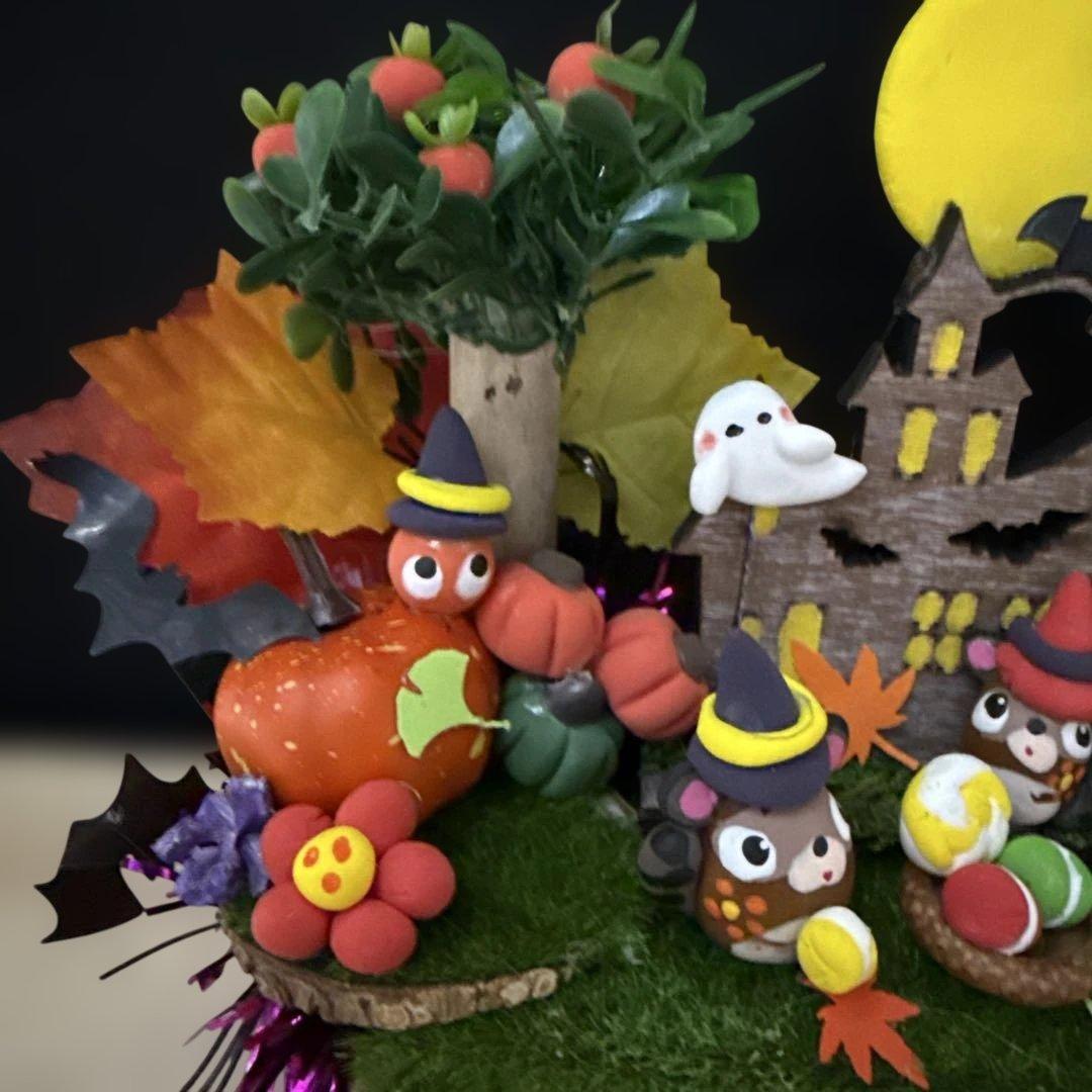 どんぐりアート♡Halloweenオブジェ＆タペストリーHalloweenリース