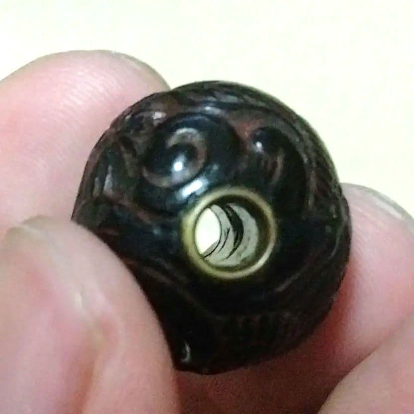 Ｔ*様 明治期　龍　彫漆 堆黒 緒締め玉 根付 提物　時代物