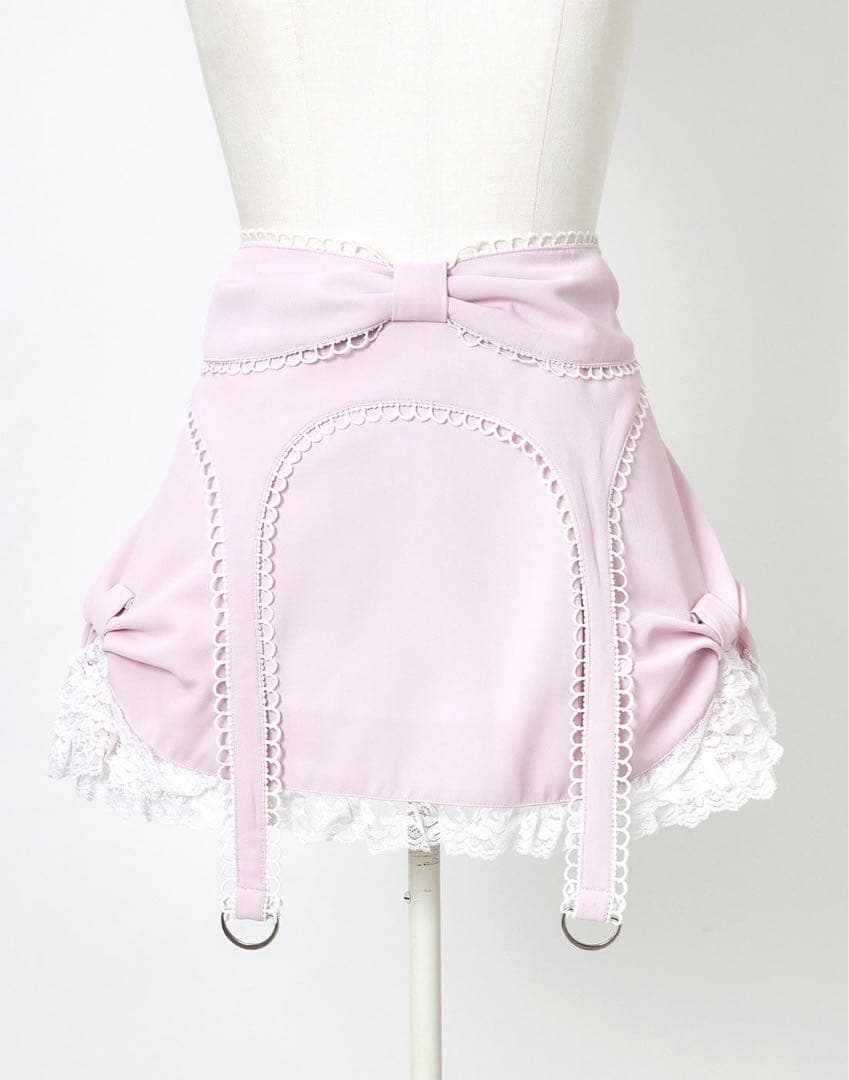 スカート Side ribbon & frill back ribbon skirt