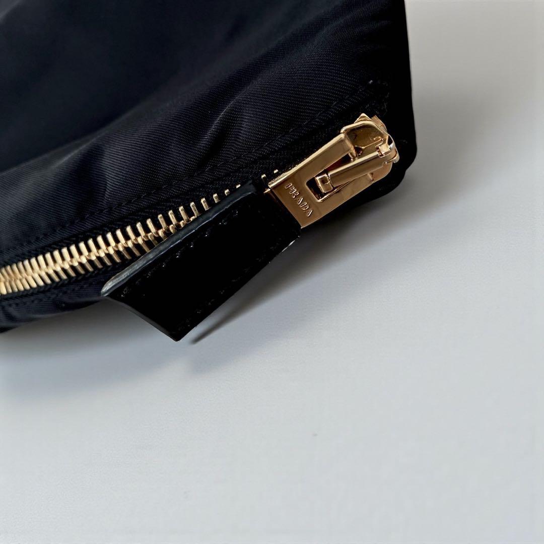 【美品】PRADA プラダ リナイロン ペンシルスカート 三角ロゴプレート 黒