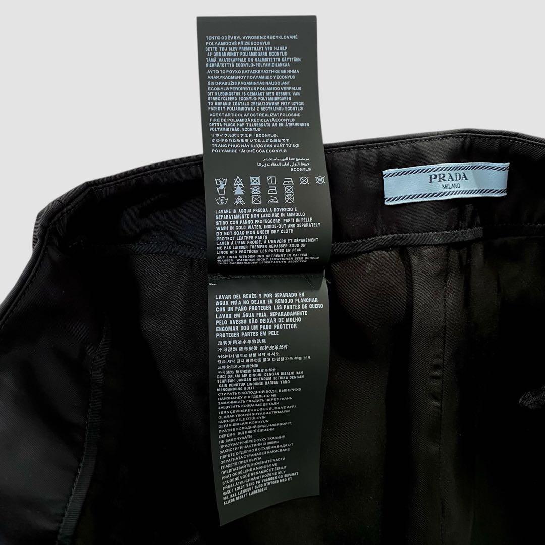 【美品】PRADA プラダ リナイロン ペンシルスカート 三角ロゴプレート 黒