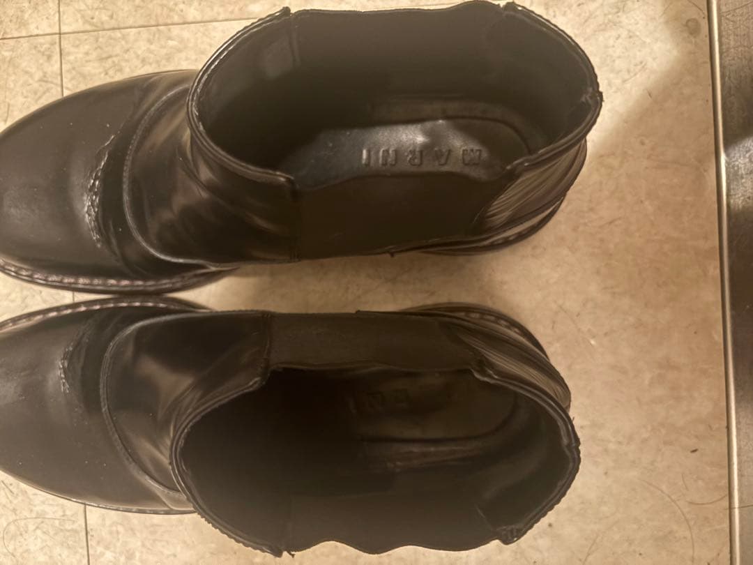 ニ*ク様 MARNI サイドゴアブーツ 黒 レザー