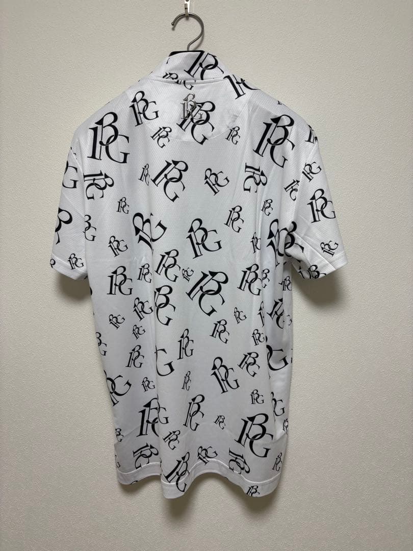 新品1PIU1UGUALE3 GOLF24SSランダムロゴモックネックTシャツ白