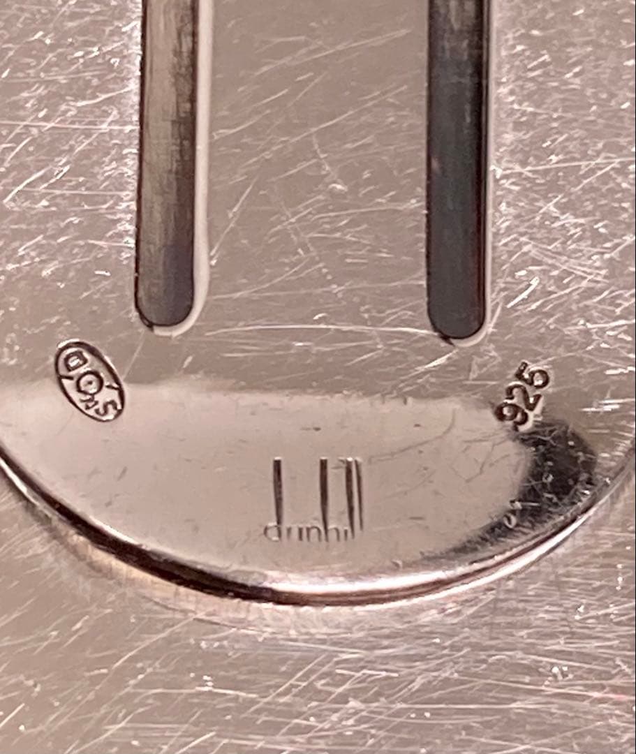 [A5] dunhill / Silver925 マネークリップ ギョーシェ模様