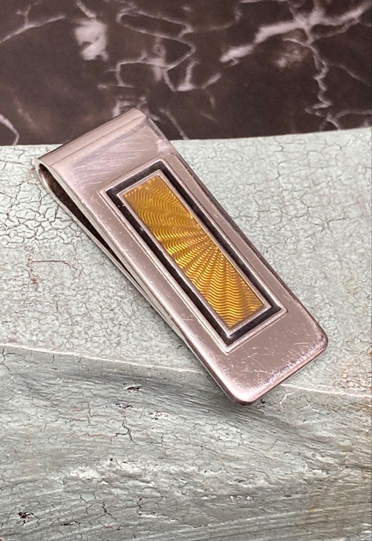 [A5] dunhill / Silver925 マネークリップ ギョーシェ模様