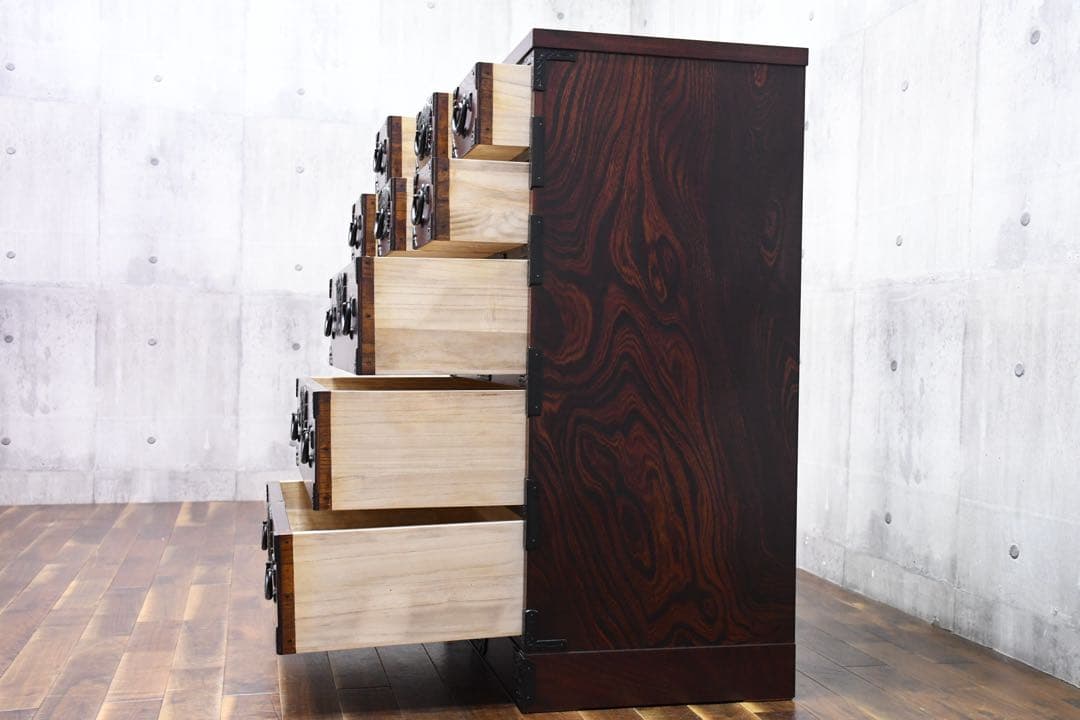 FAC28 岩谷堂箪笥 No.865 あおば3号 整理タンス 欅材 拭漆塗り