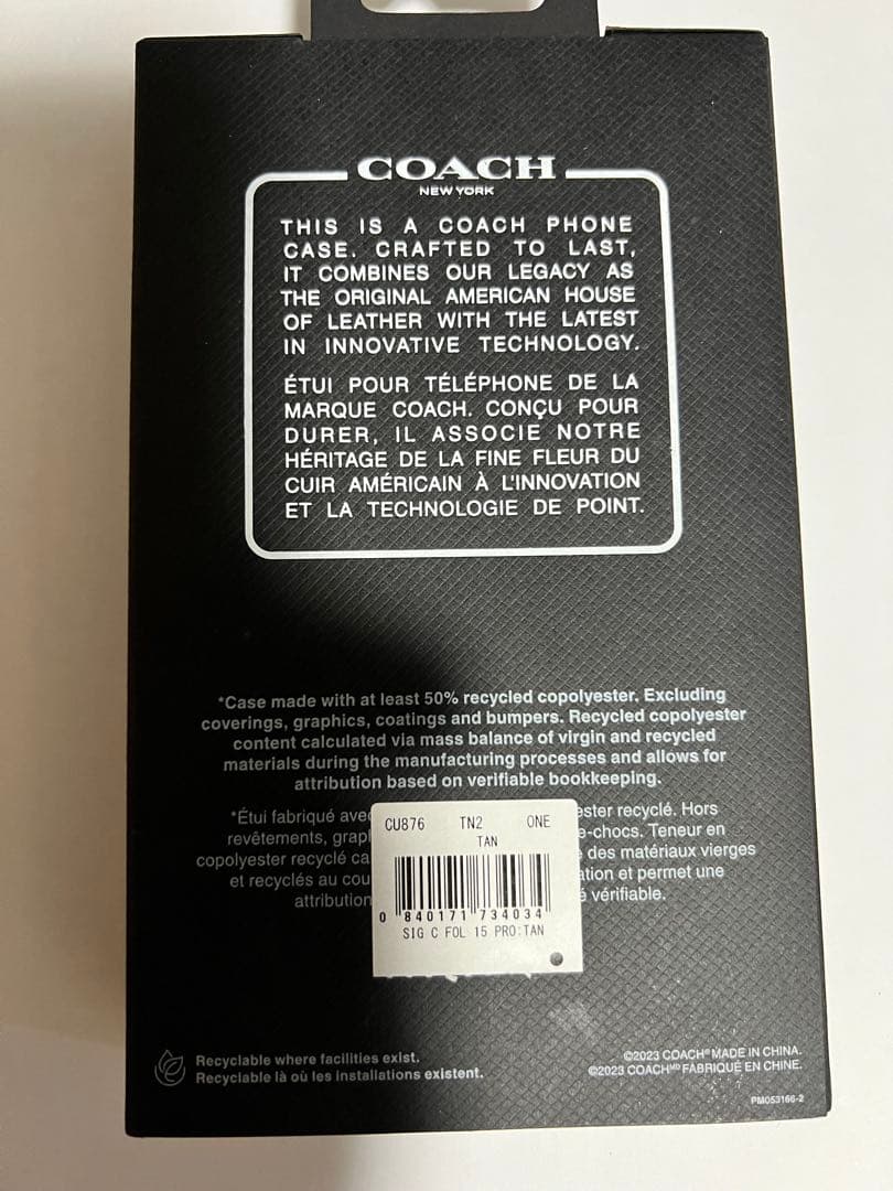 新品未使用　coach iPhone 15pro スマホケース