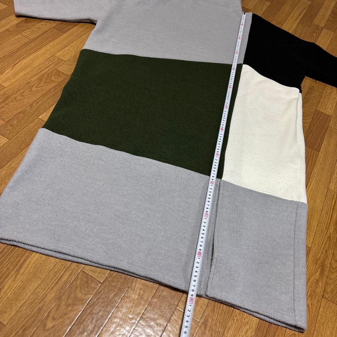 ☆にゃんこちゃん☆ワンピ 長袖 レディース 起毛 切り替えロングワンピース