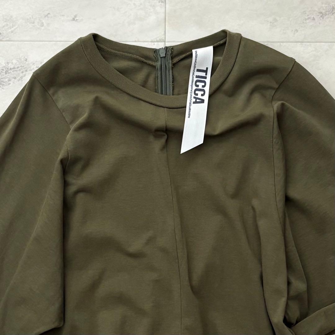 テイッカカットソーコンビネゾンドレスカーキ