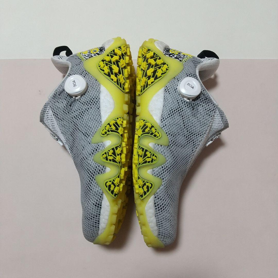 adidas BOOST ゴルフシューズ グレー/イエロー