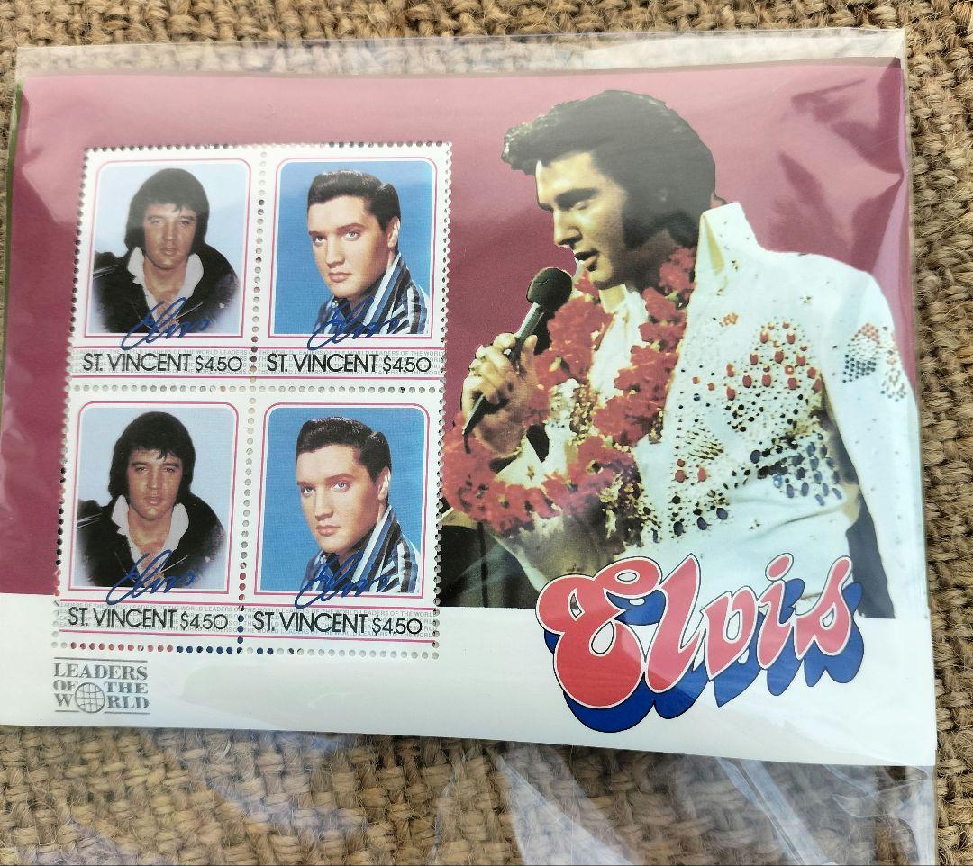 エルビス　プレスリー ピクチャーディスク レコード　LP 記念切手