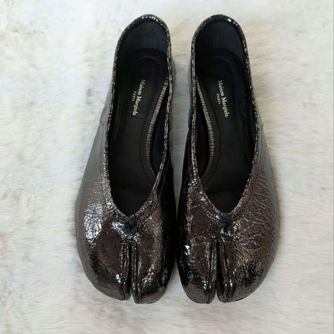 【人気モデル】 メゾンマルジェラ タビ バレエシューズ ブラック サイズ38