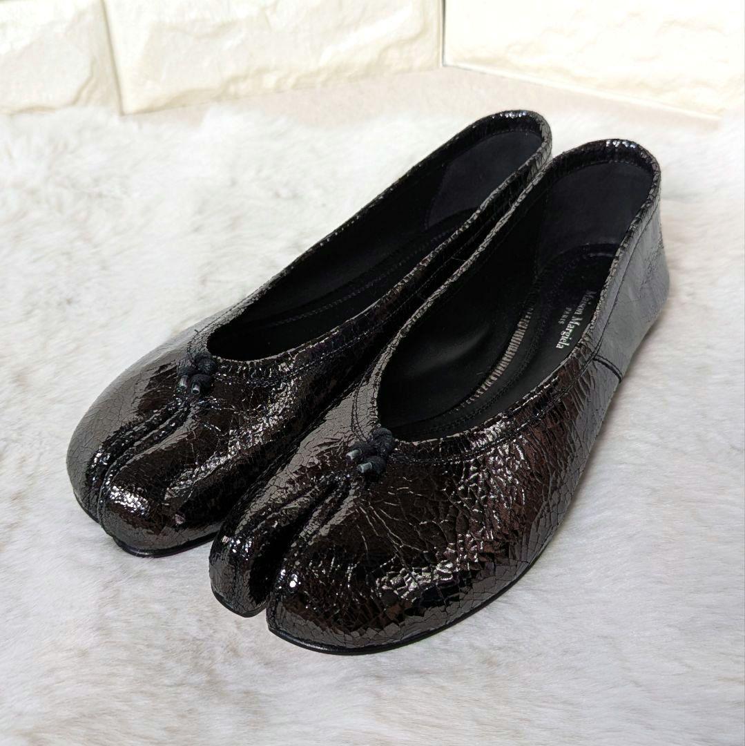 【人気モデル】 メゾンマルジェラ タビ バレエシューズ ブラック サイズ38