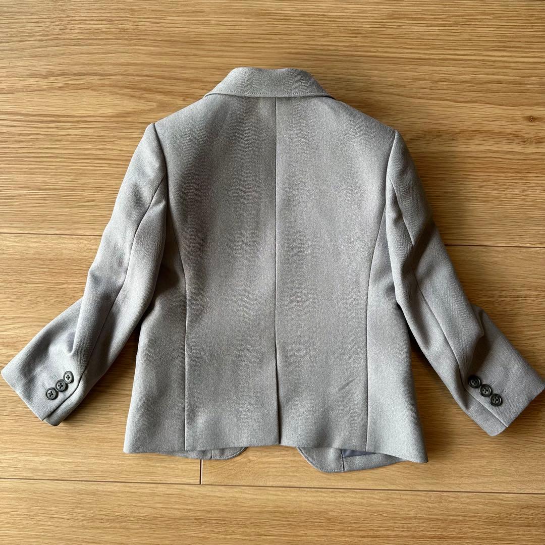 【美品】ショパン　キッズスーツ、シャツネクタイ　薄グレー　110