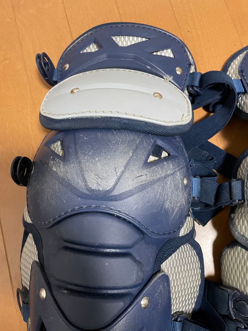 ミズノ プロキャッチャー防具一式軟式用ネイビー/ホワイト バッグ付き