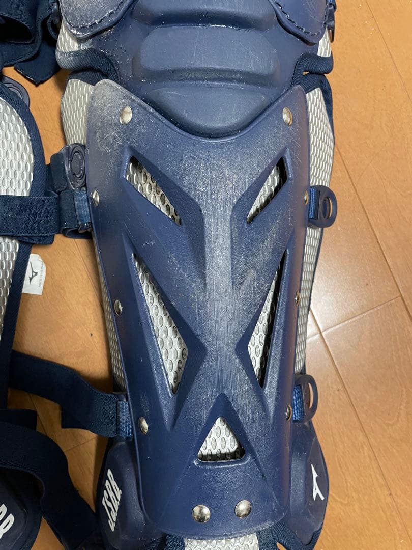 ミズノ プロキャッチャー防具一式軟式用ネイビー/ホワイト バッグ付き