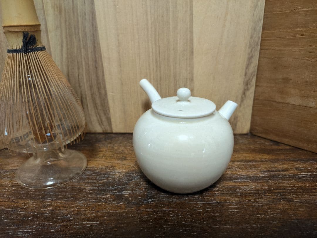 京都 清風 与平 帝室技芸員 急須 茶注 太白 白磁 横手 煎茶器 煎茶道具
