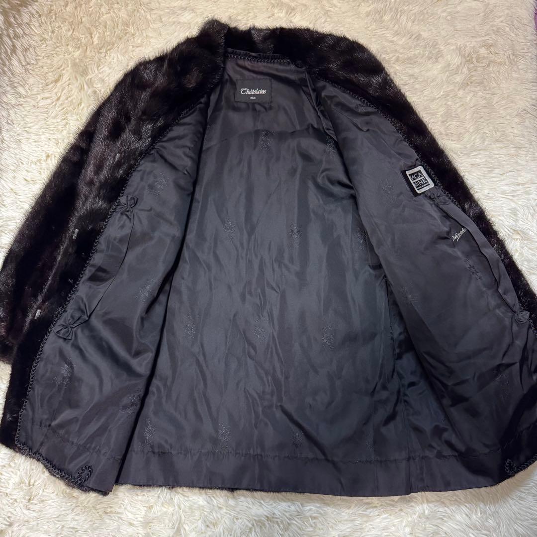 【極美品・13号】 SAGA MINK ファーコート　カラー(ブラック系)