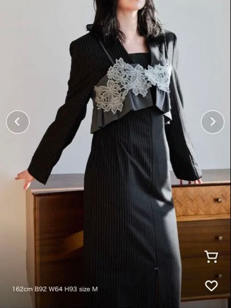 最終値下げ　ピンストライプテーラードビスチェドレス ANDRESD 結婚式