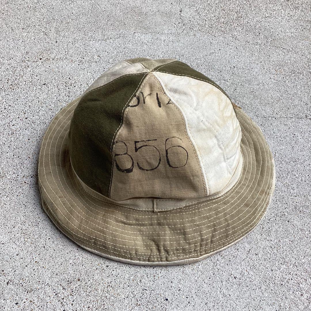 40s U.S.VINTAGE M37バケットハット パッチワーク ステンシル