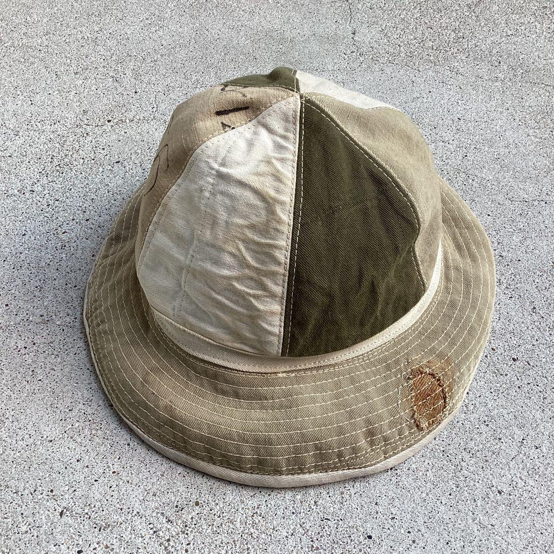 40s U.S.VINTAGE M37バケットハット パッチワーク ステンシル