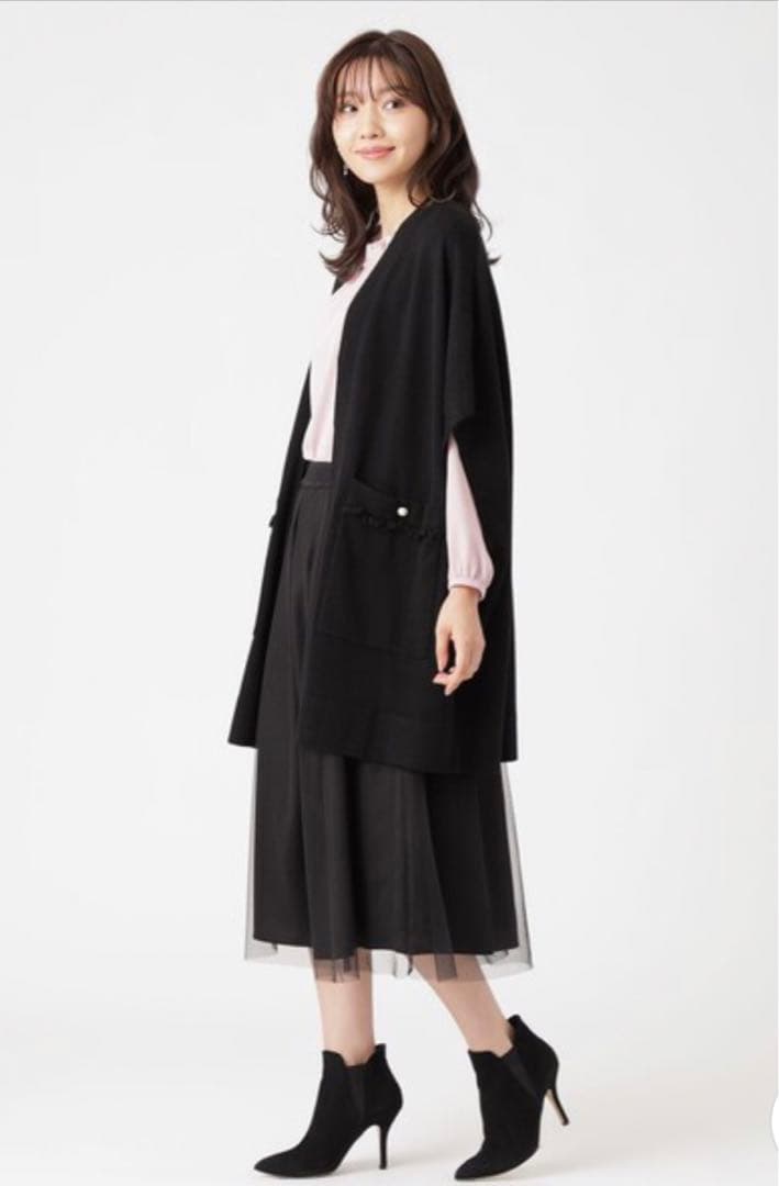 トゥービーシック　ニットジレ　ロングベスト　大きいサイズ