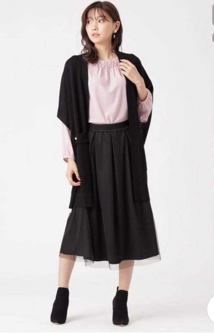 トゥービーシック　ニットジレ　ロングベスト　大きいサイズ