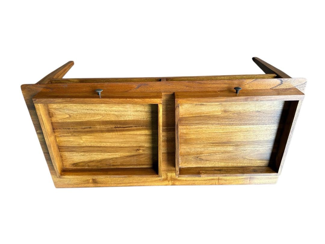 チークスタイリッシュデスク　ロータイプ　ローテーブル