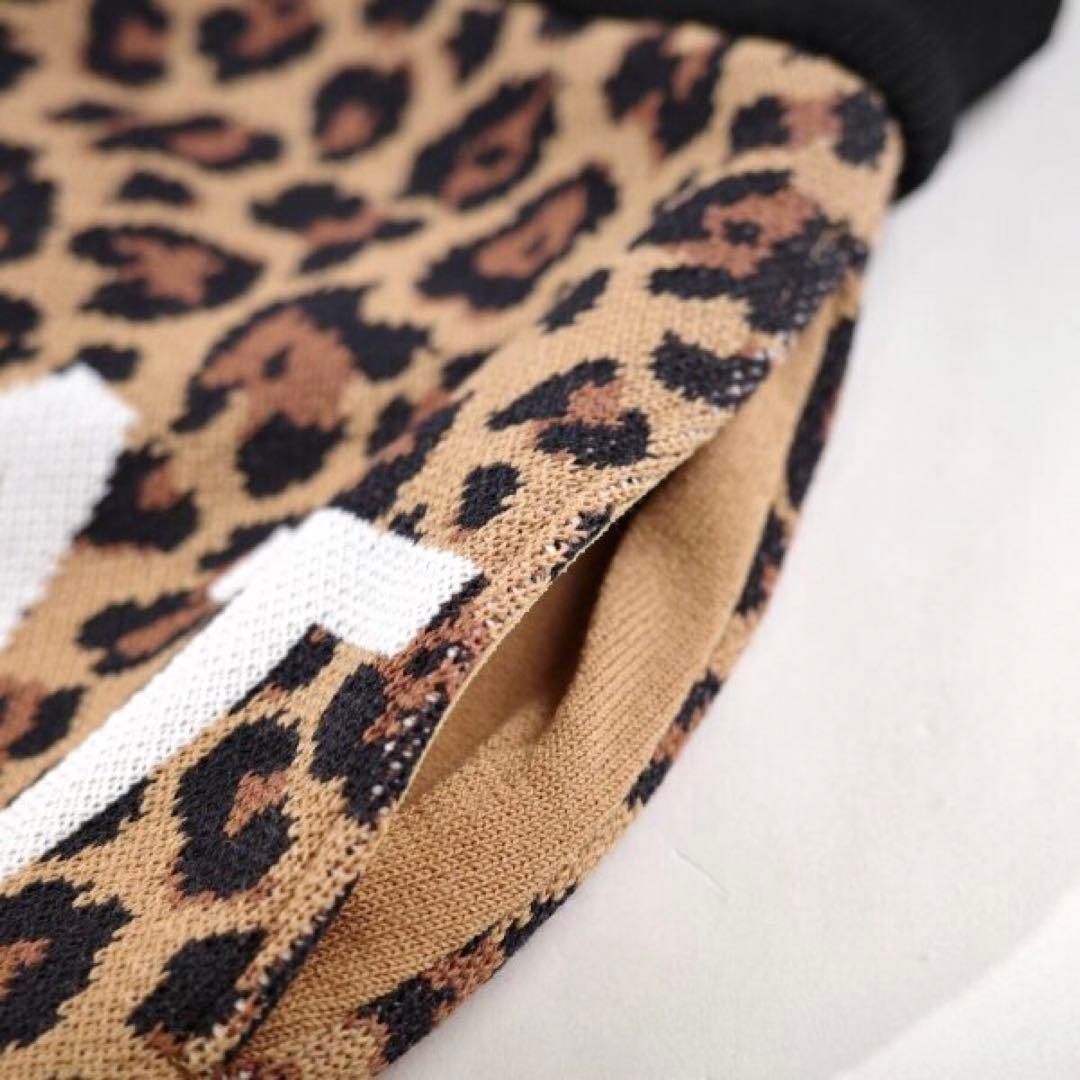 【PEARLY GATES】秋冬 レオパード柄 ニット ストレッチスカート1番M