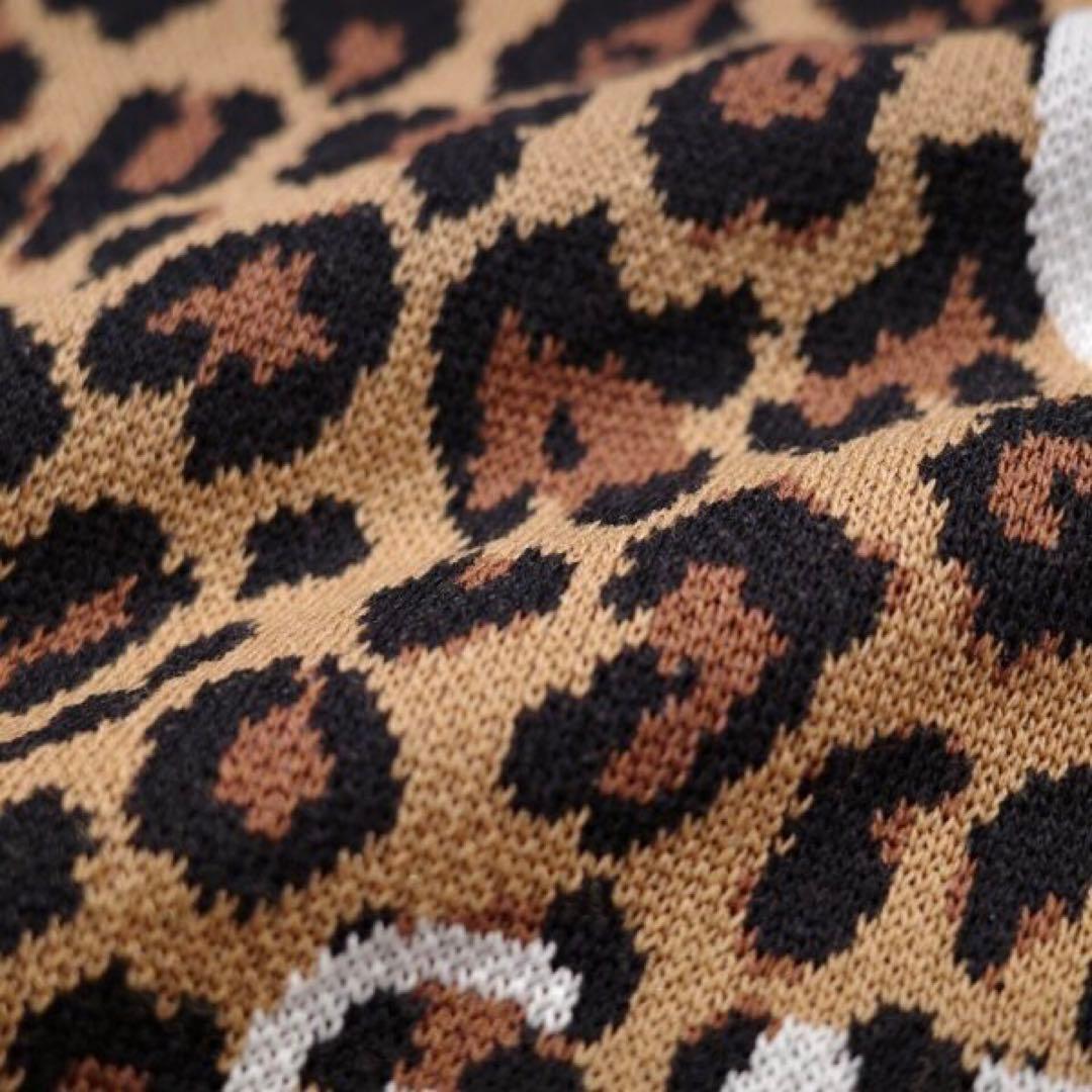 【PEARLY GATES】秋冬 レオパード柄 ニット ストレッチスカート1番M