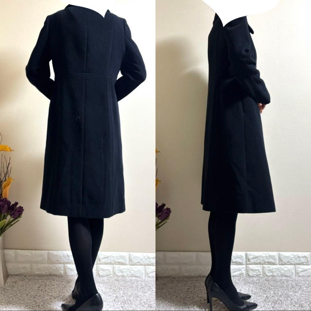 極美品！DAKS ダックス　アンゴラウール　ロゴボタン　コート　M 黒　冠婚葬祭