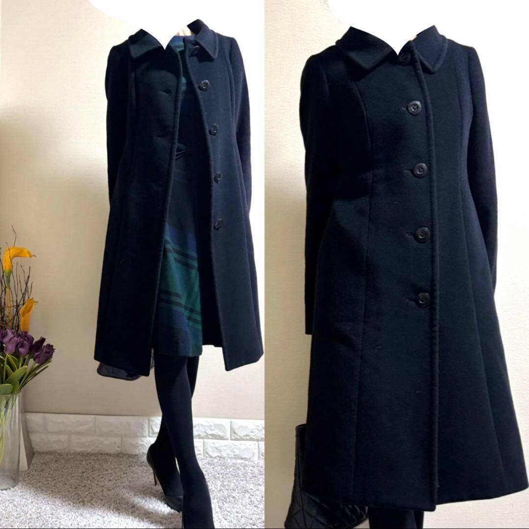 極美品！DAKS ダックス　アンゴラウール　ロゴボタン　コート　M 黒　冠婚葬祭