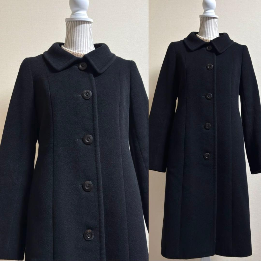 極美品！DAKS ダックス　アンゴラウール　ロゴボタン　コート　M 黒　冠婚葬祭