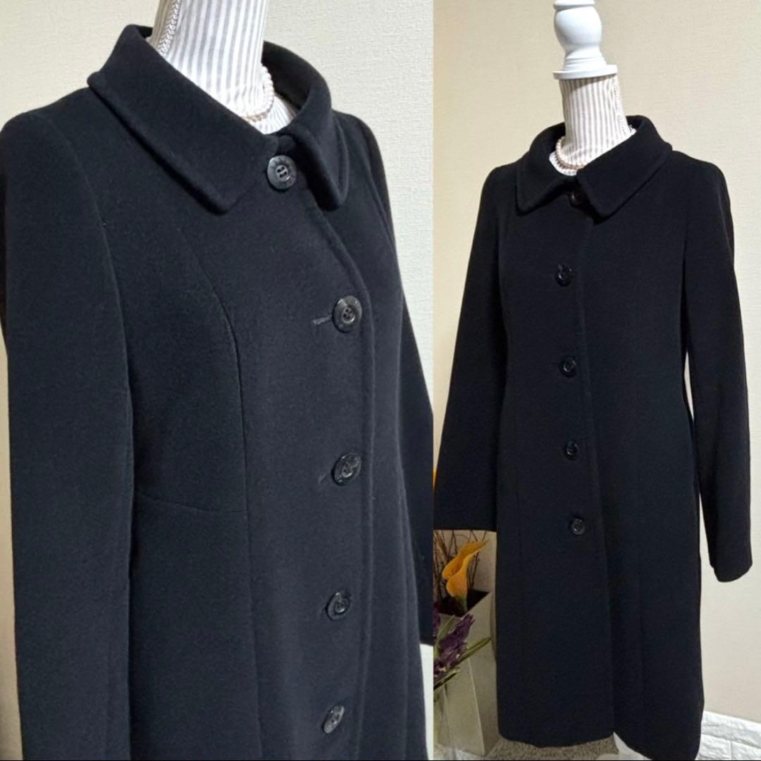 極美品！DAKS ダックス　アンゴラウール　ロゴボタン　コート　M 黒　冠婚葬祭